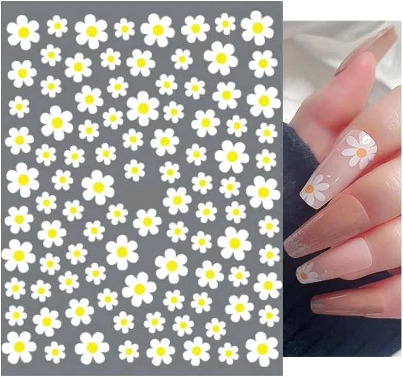 Nail Art Stickers Transfers Decals Spring Summer Daisy Daisies Flowers (ME92) Daisies