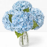 4Pcs 21" Real Touch Blue Hydrangea Artificial Flowers, Realistic Latex Faux H... Hydrangea