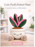 Plush Plant Decor, Soft Faux Houseplant, Cute Stuffed Plant for Home & Office, C Green Plant