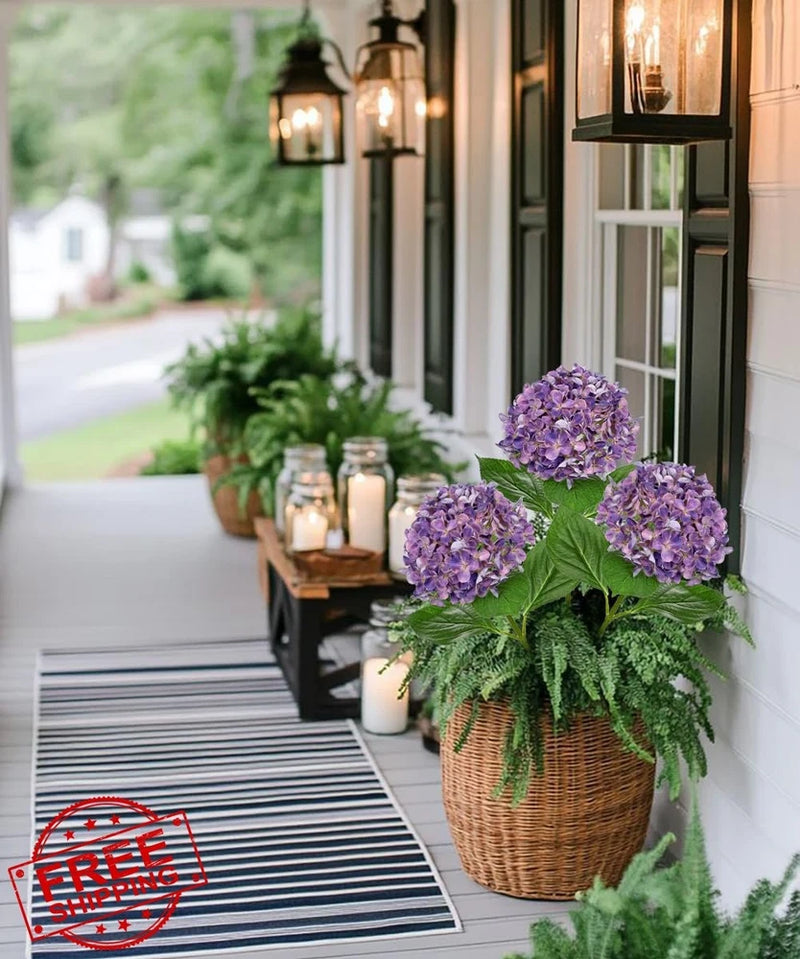 26" Artificial Hydrangea Flower, 6.6" Bloom, Realistic Silk, Wedding Centerpi... Hydrangea