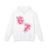 Pink Floral 67 Numbers Hoodie | Pullover Hydrangea