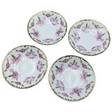 4 Vintage Pink CARNATION Roses Fruit or Dessert Bowls Porcelain Gold Trim Carnation