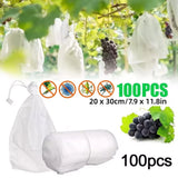 100PCS Garden Plant Fruit Vege Protect Drawstring Bags Against Insect Pest Bird Garden Plants