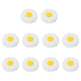 20mm Silicone Flower Beads, 10 Pcs Sunflower Bead, White Yellow Sunflower
