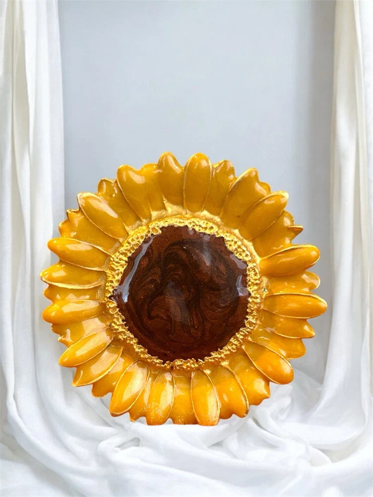 Vintage Enamel Sunflower Brooch Sunflower