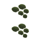 4 Pcs Artificial Moss Rock Decorative for Indoor Plant Fake Rockery Ornament Green Plant
