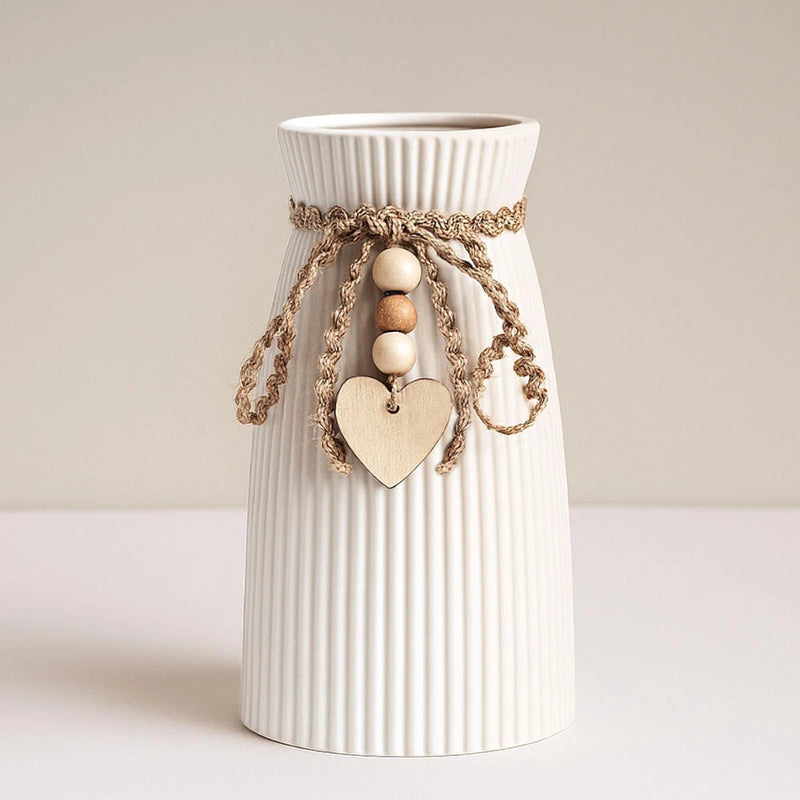 DomeStar White Ceramic Vase, Small Flower Vase for Pampas Grass, Home, Living... Pampas Grass