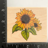 Rubber Stampede Sunflower II 4510H Flower Wood Mounted Rubber Stamp Sunflower