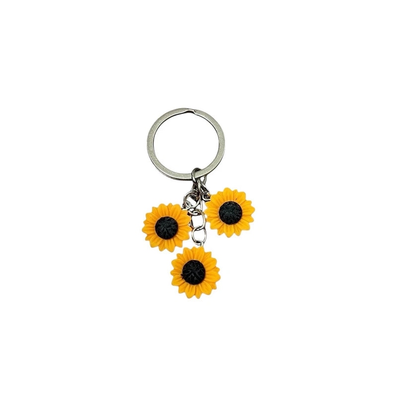 Retro Novelty Sunflower Charm Floral Keychain Sunflower