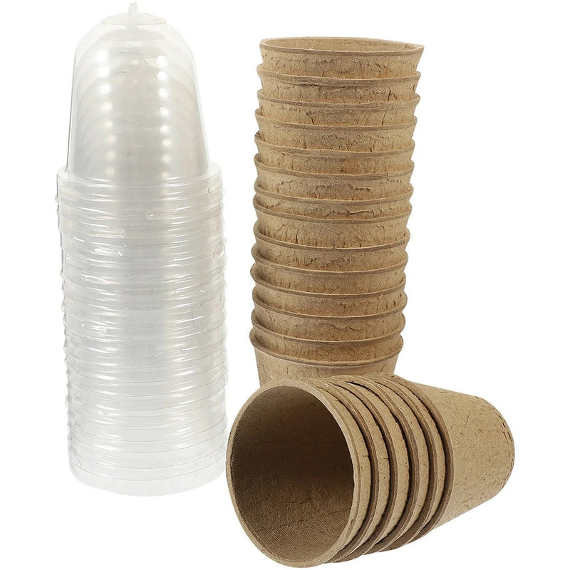 40 Pcs Biodegradable Pulp Nursery Cup Garden Germination Containers Garden Plants