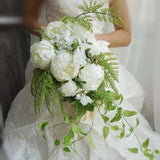 courtyard romantic wedding simulation bride bouquet white church party photo Bouquet