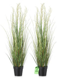 2 Pcs 4 ft Tall Artificial Grass Plant Potted Artificial Greenery Floor Plant... Green Plant