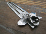 A Pretty Solid Silver 925 Bookmark With A Lily Flower Topper - Paper Money Clip Lily