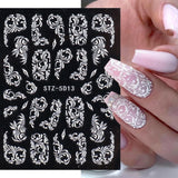 5D Nail Art Stickers Decals Embossed Flowers Floral Rose Wedding Decoration 5D13 Roses
