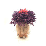 Handmade Dried Flower Arrangement w/ Vintage Basket & Surrounding River Stones Pampas Grass