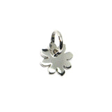 18K WHITE GOLD MINI FLOWER SUN FLOWER PENDANT 9mm DIAMETER, FLAT SOLID, SMOOTH Sunflower