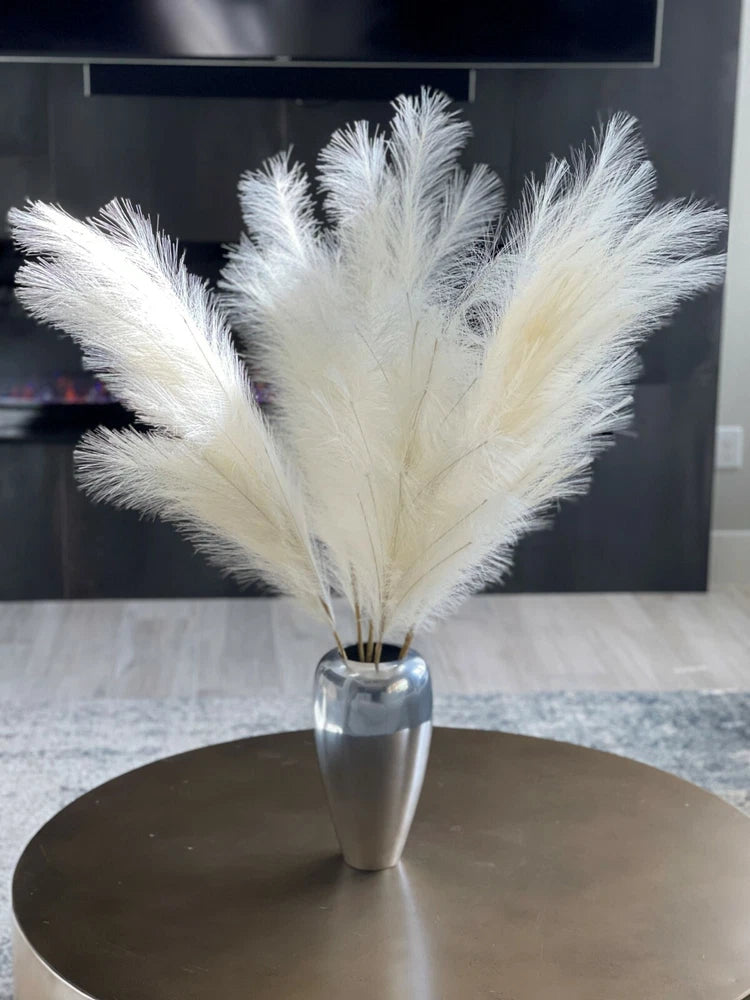 Artificial Pampas, Beige, hand made, six 110 cm beige with 18 branches, dŽcor Pampas Grass