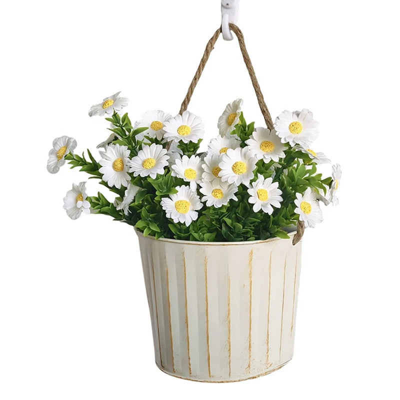 Hanging Flower Pot Rustic Wall Hanging Planter for Living Room Garden Fence Garden Plants