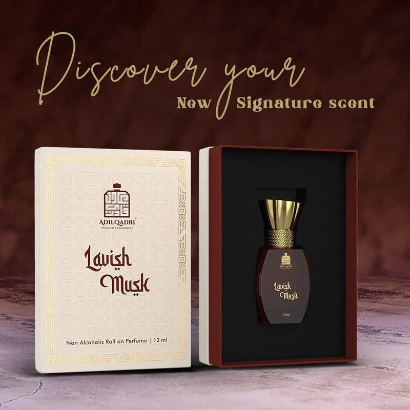 AdilQadri Lavish Musk Attar - Musky Unique Scent - Long Lasting Attar (12ml) Bouquet