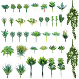 40 Pieces Artificial Succulent Plants Faux Realistic Unpotted Mini for DIY Ga... Green Plant