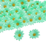 100pcs Artificial Daisies Flower Heads,1.6" Silk Fake Heads Lake Green/Yellow Daisies