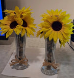 Hand Made Sunflower Flower Vase Centerpiece Arrangement (2) Sunflower