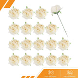 25Pcs Peonies Artificial Flowers Fake Peony Flowers Silk Flowers Heads Beige Peony