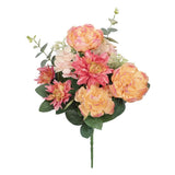 Mainstays 23-Inch Artificial Silk Peach Peony & Dahlia Mixed Flower Bouquet Ð In Peony