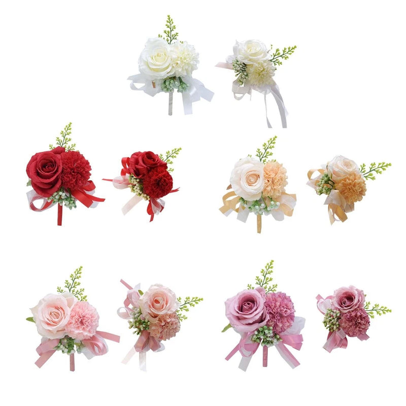 Wrist Corsage Boutonniere Wedding Party Supplie Bouquets for Banquet Gifts Bouquet