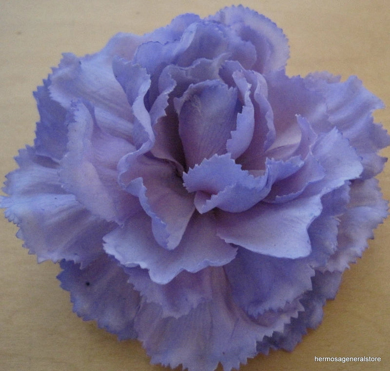 4" Lavender Poly Silk True Touch Carnation Flower Hair Clip,Bridal,Dance,Prom Carnation