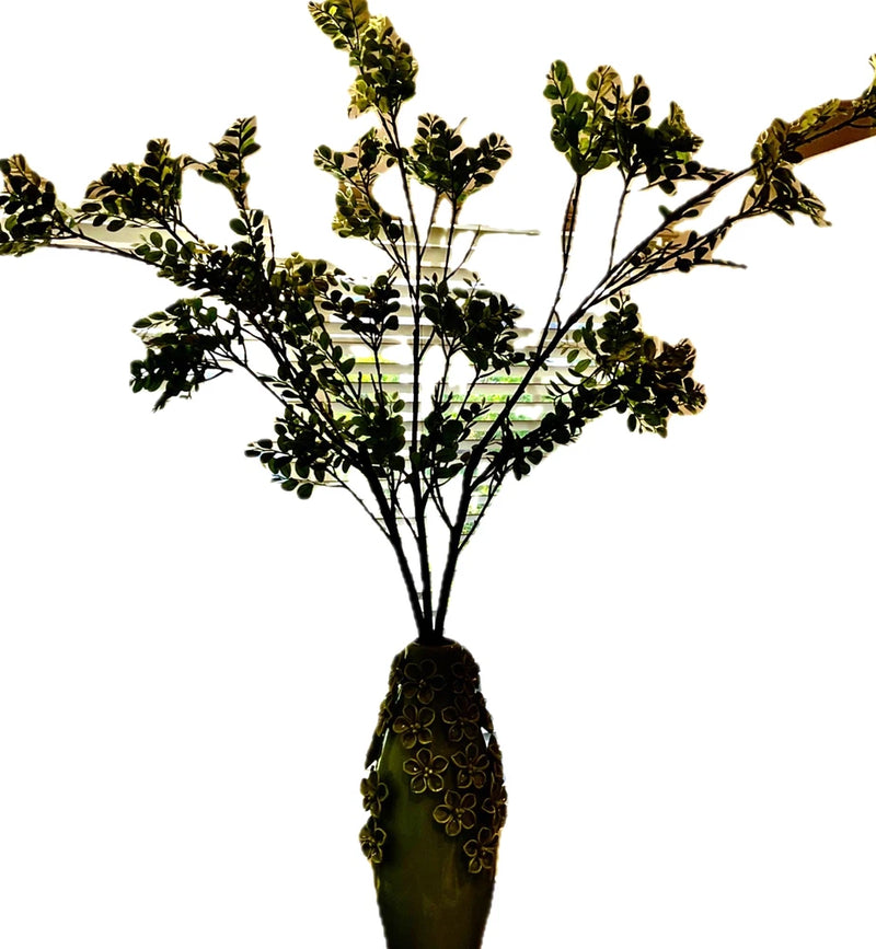 3 Pottery Barn Long Faux Silk Leafy Branch Stems 45Ó Green Plant
