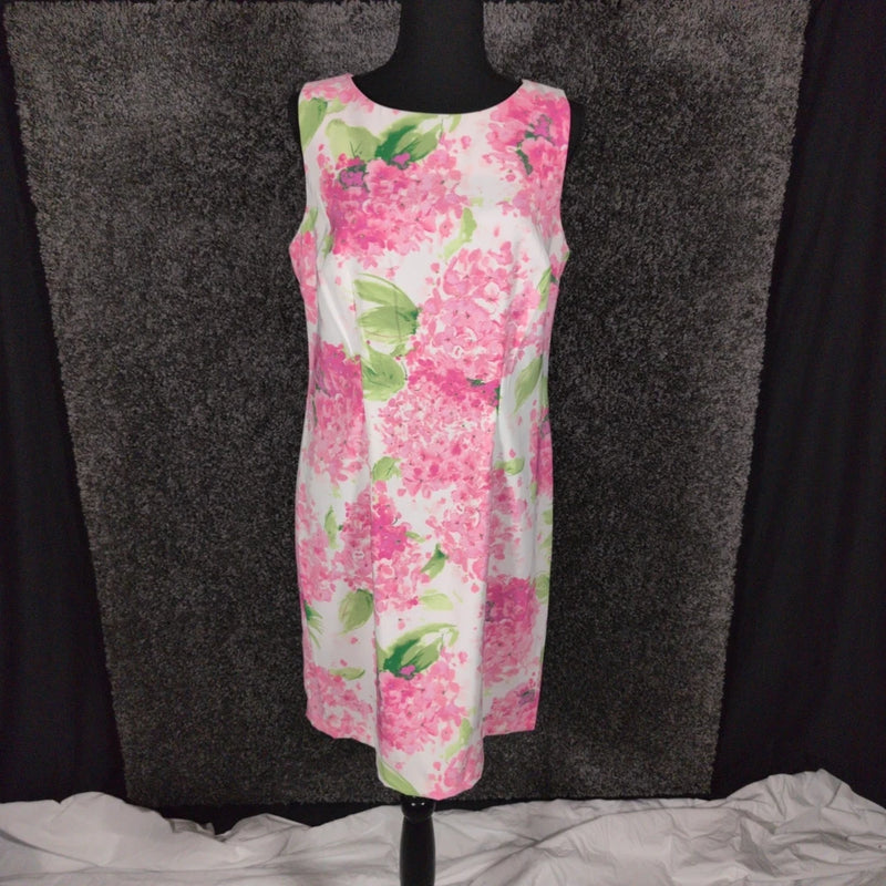 Alyx Hydrangea Floral Sleeveless Sheath Dress Women's 10 Pink Garden Party NWT Hydrangea