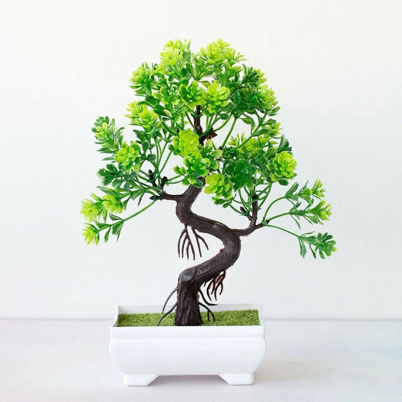 Artificial Plant Bonsai Plastic Tree Flowers Office Room Table Decoration Green Plant