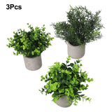 Set of 3 Simulated Potted Plants for Stylish Indoor Greenery and Decor Green Plant