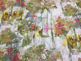 Edinburgh Weavers-CAMDEN Slub Linen Pastel/White Fabric,Curtains/Upholsry Flowering Plants
