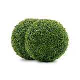 NATURAE DECOR Boxwood 13 in. Artificial Foliage Ball Hedges 2 Pieces Green Plant