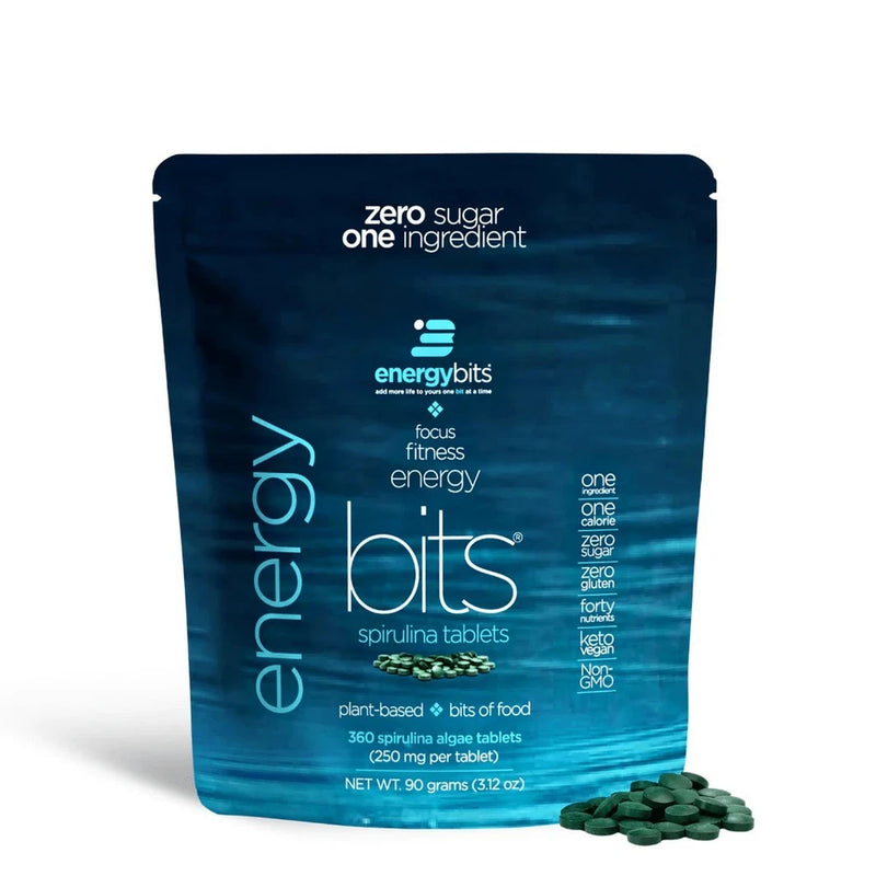 ENERGYBITS - Organic Spirulina Tablets - Plant-Based Algae Superfood - for... Green Plant