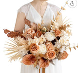 Ling's moment Terracotta 24"L 23"W Bridal Bouquet Cascading,  RV $160 Bouquet