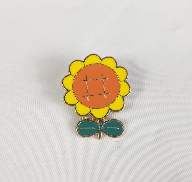 Metal Enamel Lapel Pin Pinback Sunflower Flower Orange Yellow Green Summertime Sunflower