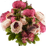Vintage Artificial Peonies Silk Peony Flowers and Hydrangeas for Wedding Bridal Hydrangea