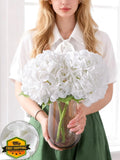 Nubry 2pc White Hydrangea Flowers 22.5" Latex Faux Real Touch Wedding Decor Hydrangea