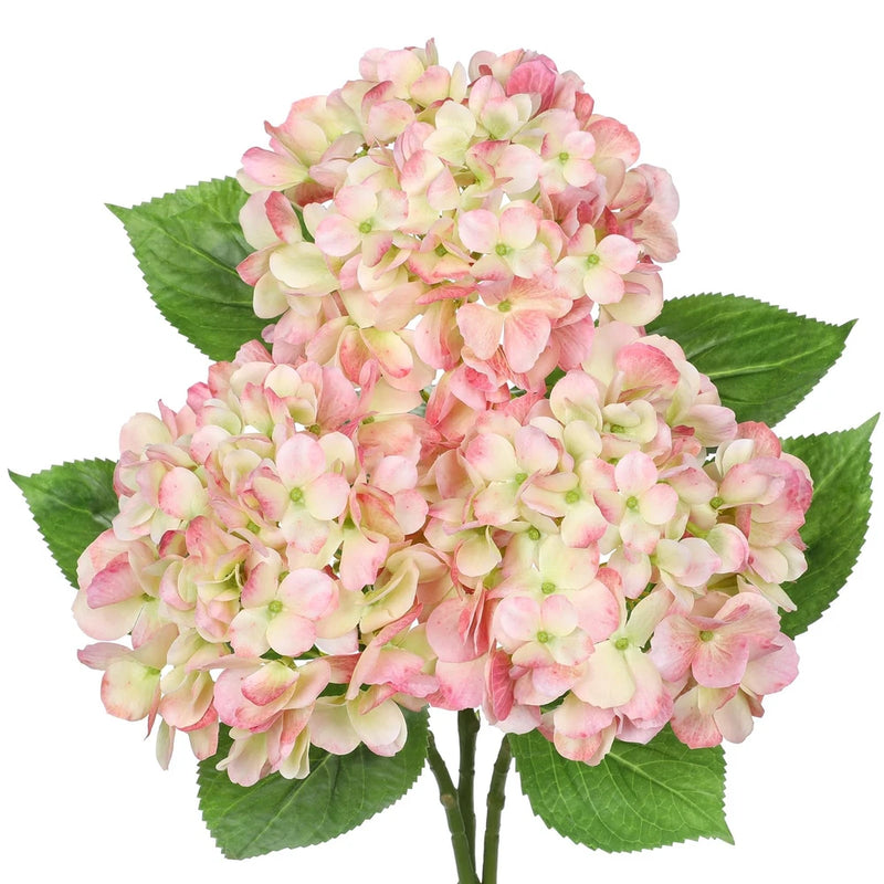 3Pcs Pink Hydrangea Artificial Flowers 19.7 in Real Touch Faux Hydrangea Stem... Hydrangea