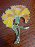 Large Yellow flower Carnation pin/broach, signed: Park Lane Carnation