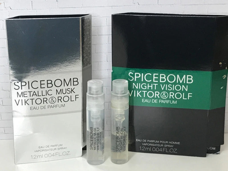 Vikor & Rolf Spicebomb METALLIC MUSK & NIGHT VISION Sample Perfumes 0.04 fl oz EDP