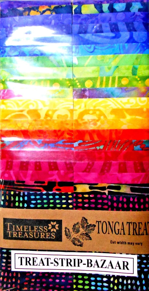 Timeless Treasures BATIK #JL72107"TREAT-STRIP-BAZAAR"40-2&1/2" STRIPS  BTCP Flowering Plants