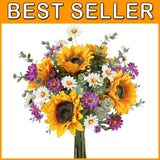 Silk Sunflower Bouquet for Graves and Home Decor Sunflower
