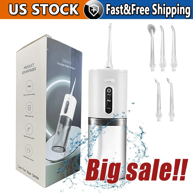 New Cordless Water Flosser Dental Oral Irrigator Travel Teeth Cleaner Floss Pick Roses