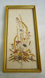 Vtg. Reichlin Switzerland Dried Flower Arrangement Picture Gold Florentine Frame Dried Flower