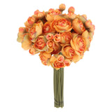 Artificial Ranunculus Flowers, 18pcs Orange Faux Silk Flower for Wedding Ranunculus