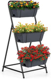 3 Tier Vertical Garden Planter Standing Raised Bed Herb Planter Box with Tray Garden Plants
